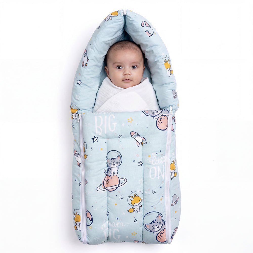 Spacewalk 100% Cotton Carrier Nest cum sleeping bag 0 - 3 Months Lightweight - Carrier Nest | haus & kinder