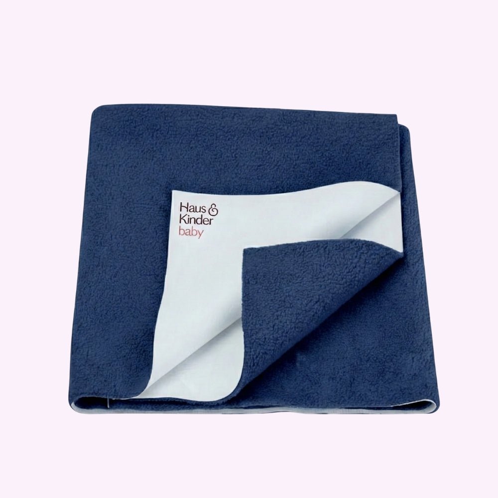 Waterproof Quick Dry Sheet for Baby, Sky & Navy Blue, Pack of 2 - Dry Sheets | haus & kinder