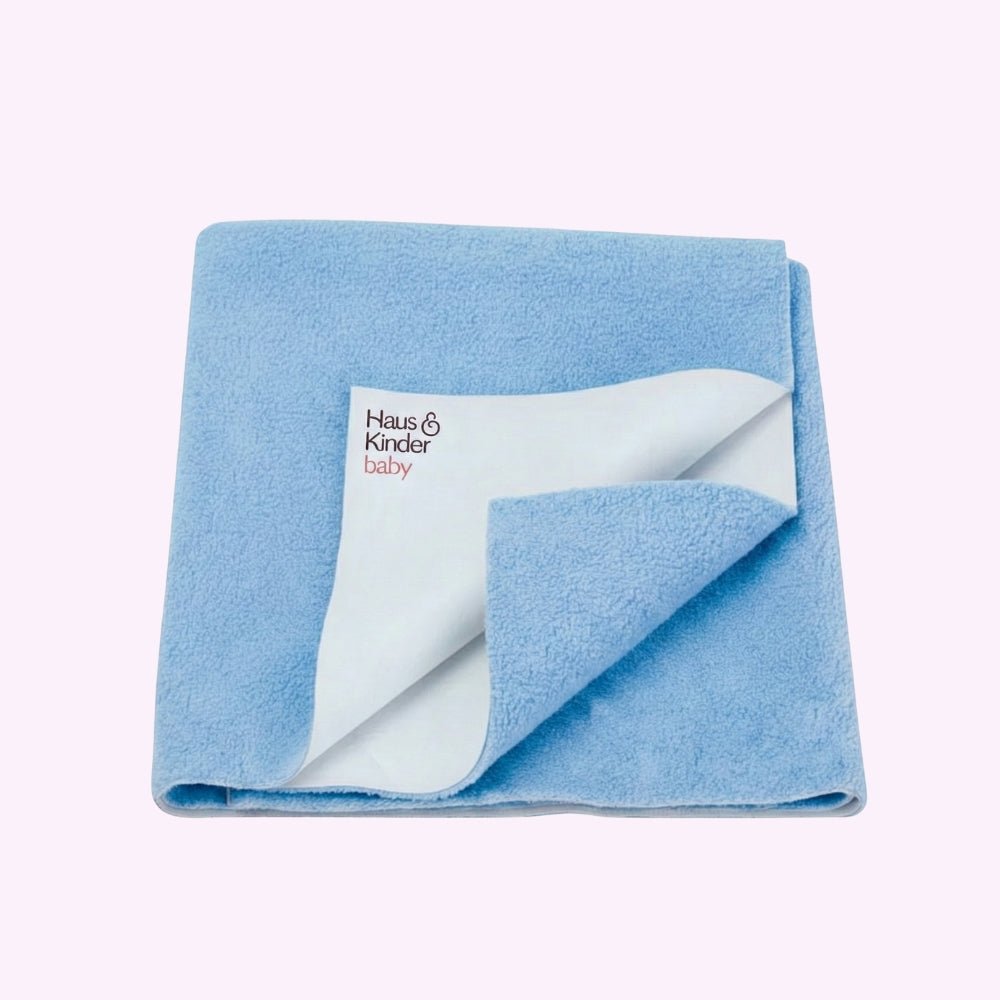 Waterproof Quick Dry Sheet for Baby, Sky & Navy Blue, Pack of 2 - Dry Sheets | haus & kinder