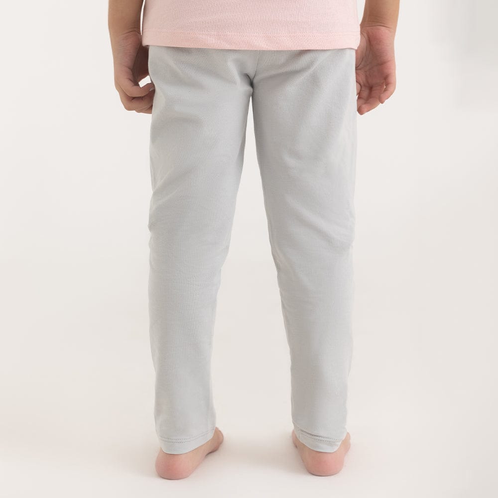 100% Cotton Full Length Girl Leggings, Grey