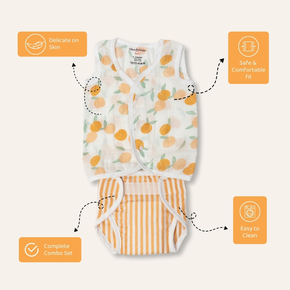 Breeze Baby Vests And Nappies Pack of 3 Sets- Tropical Twist