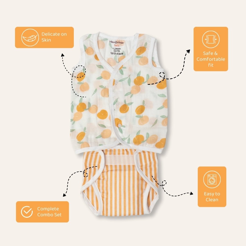 Breeze Baby Vests And Nappies Pack of 3 Sets- Tropical Twist - Clothing | haus & kinder