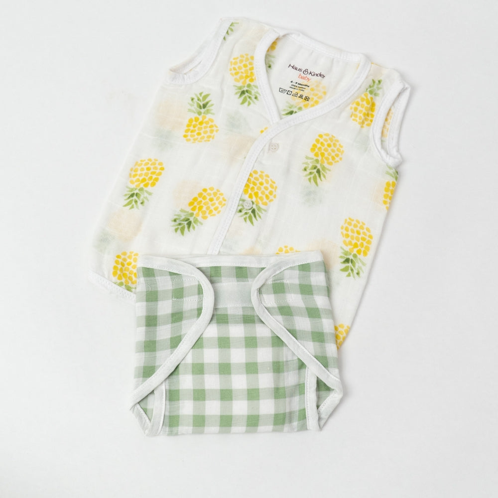 Breeze Baby Vests And Nappies Pack of 3 Sets- Tropical Twist