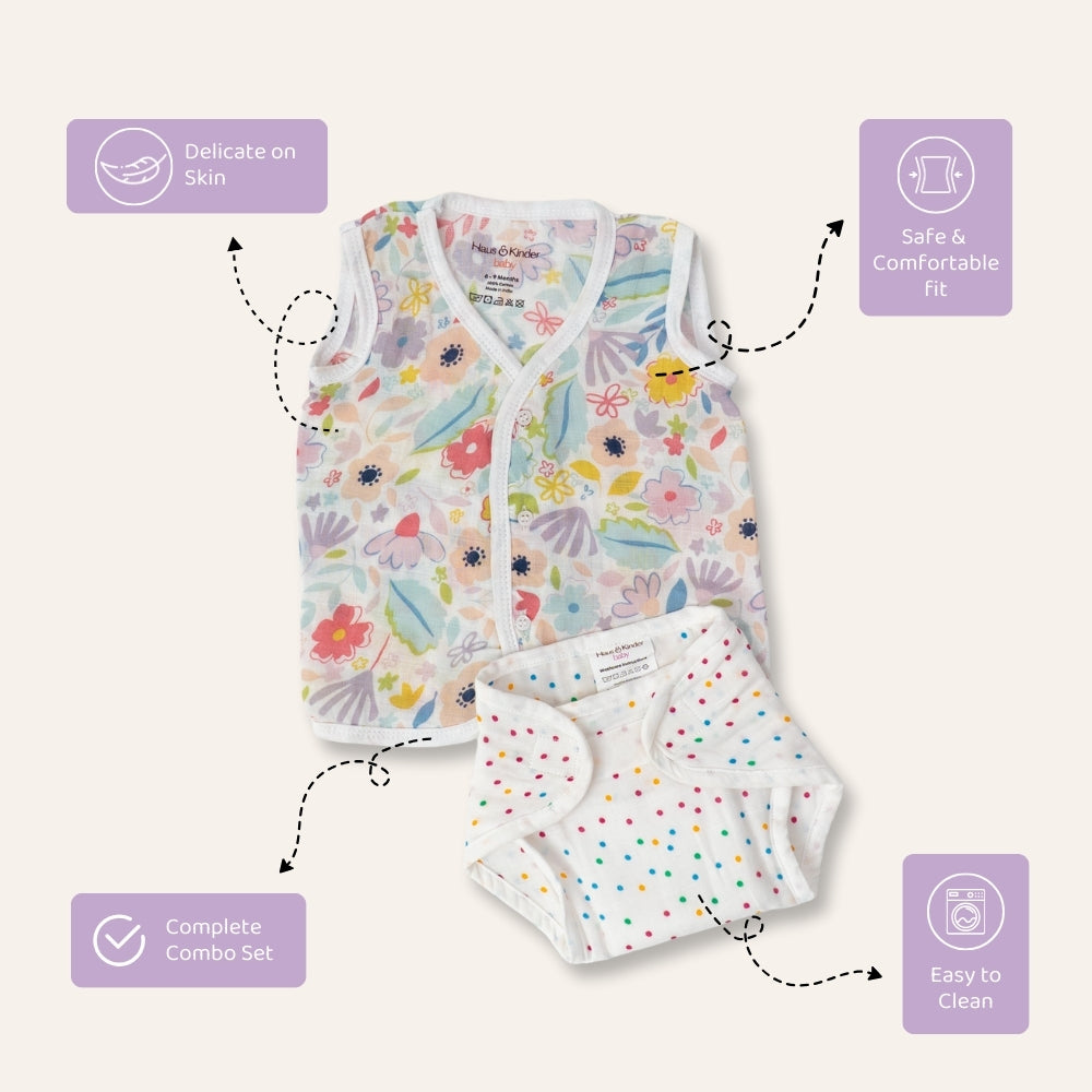 Breeze Baby Vests and nappies set- Blooming child