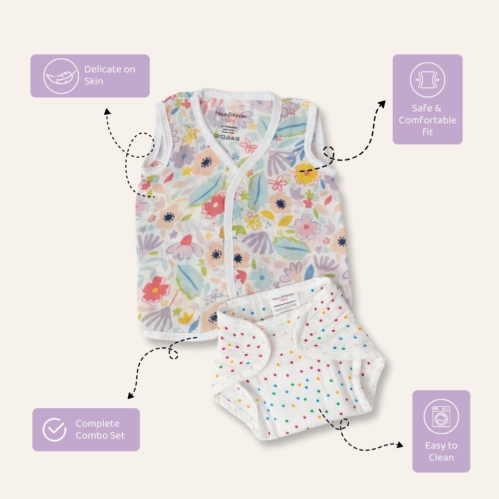 Breeze Baby Vests and nappies Pack of 3 sets - Blooming child - Clothing | haus & kinder