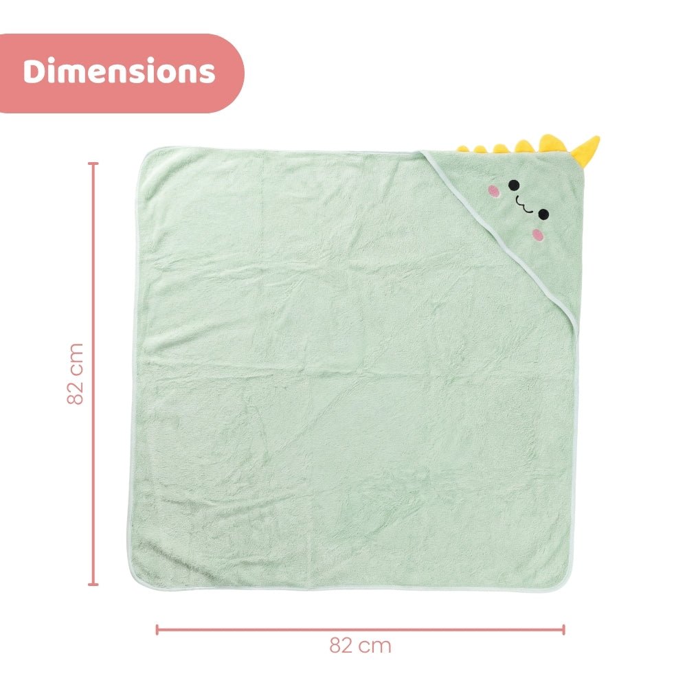 100% Microfiber Terry Cotton Hooded Baby Towel-Dino Explorer - Hooded Towel | haus & kinder