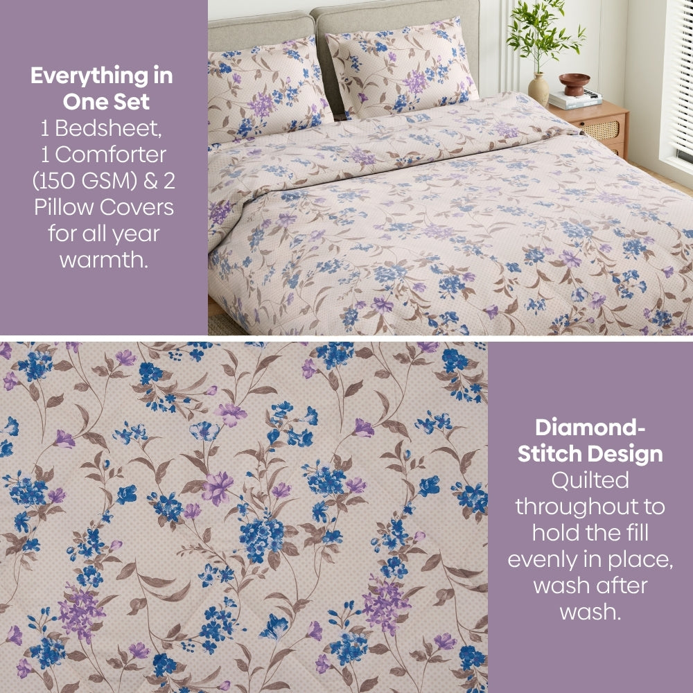 Lilac Serenity Bed in a Bag, Pack of 4