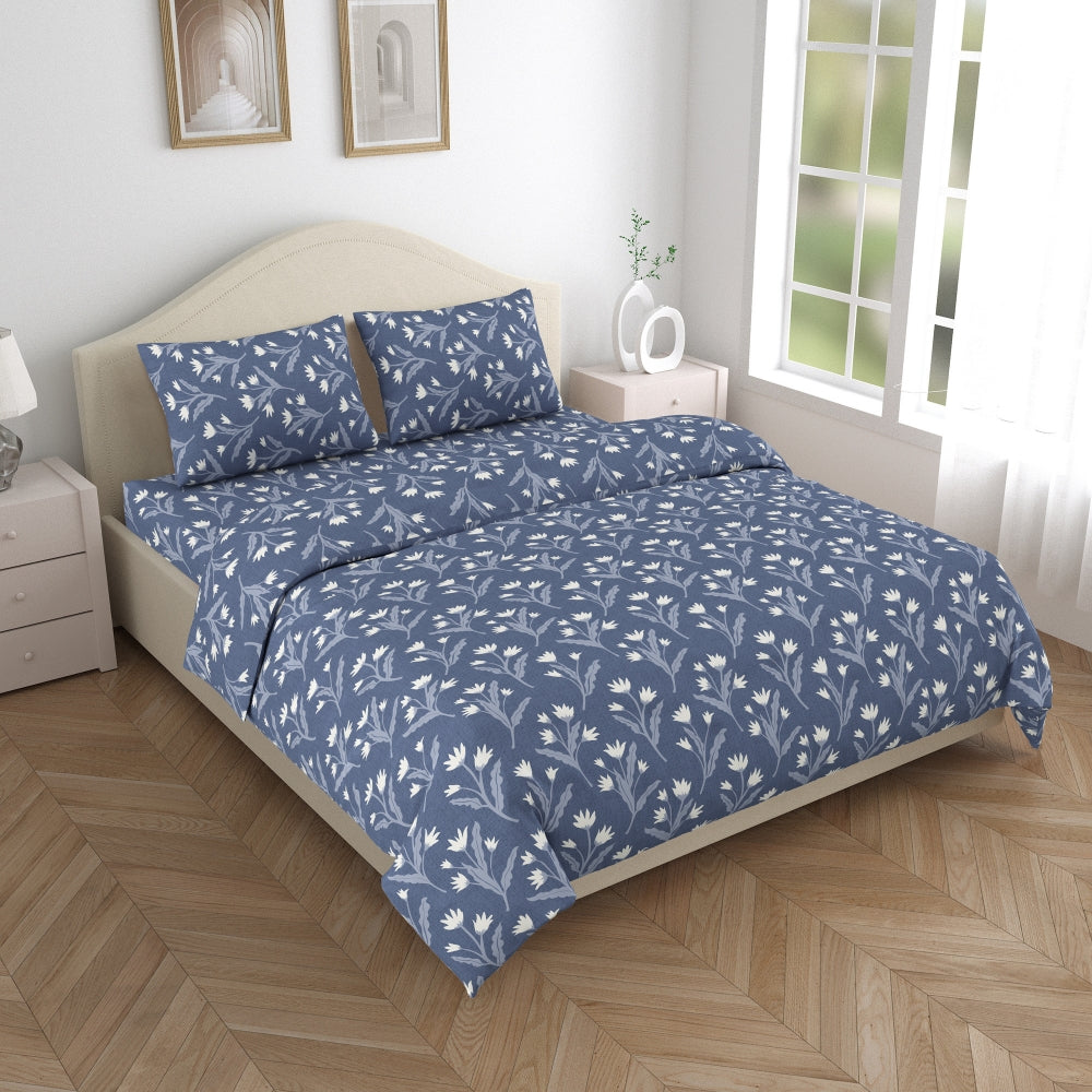 Amber Microfiber Set of 4- Bed In A Bag, Dark Blue