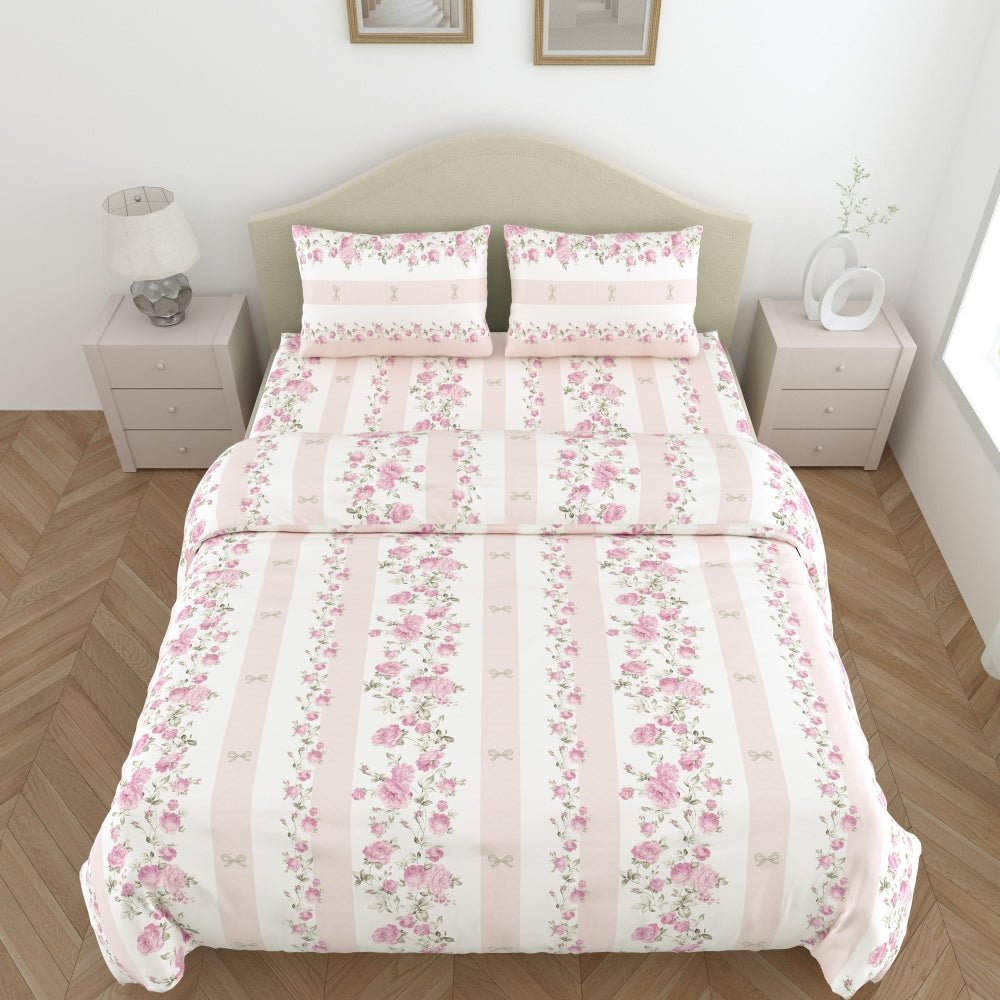 Amber Microfiber Set of 4- Bed In A Bag, Pink - Bedsheets | haus & kinder