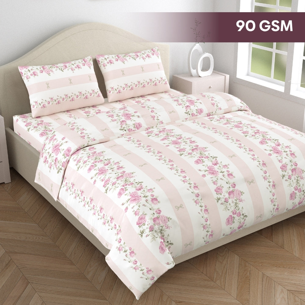 Amber Microfiber Set of 4- Bed In A Bag, Pink