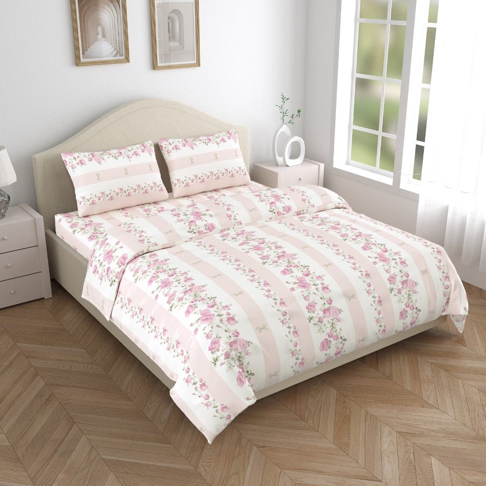 Emrald Super Soft Microfiber Set of 4- Bed In A Bag, Pink - Bedsheets | haus & kinder
