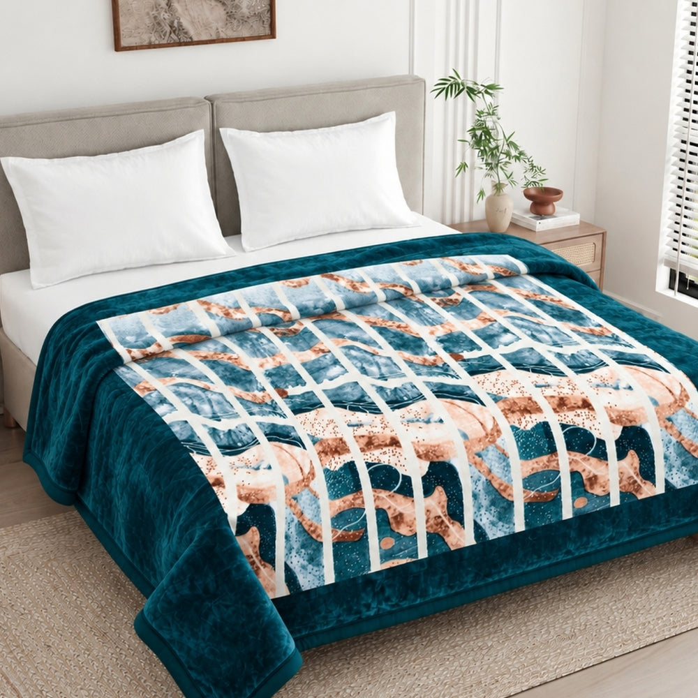 Soft Embrace Cloudy Printed Blanket, Ocean Drift
