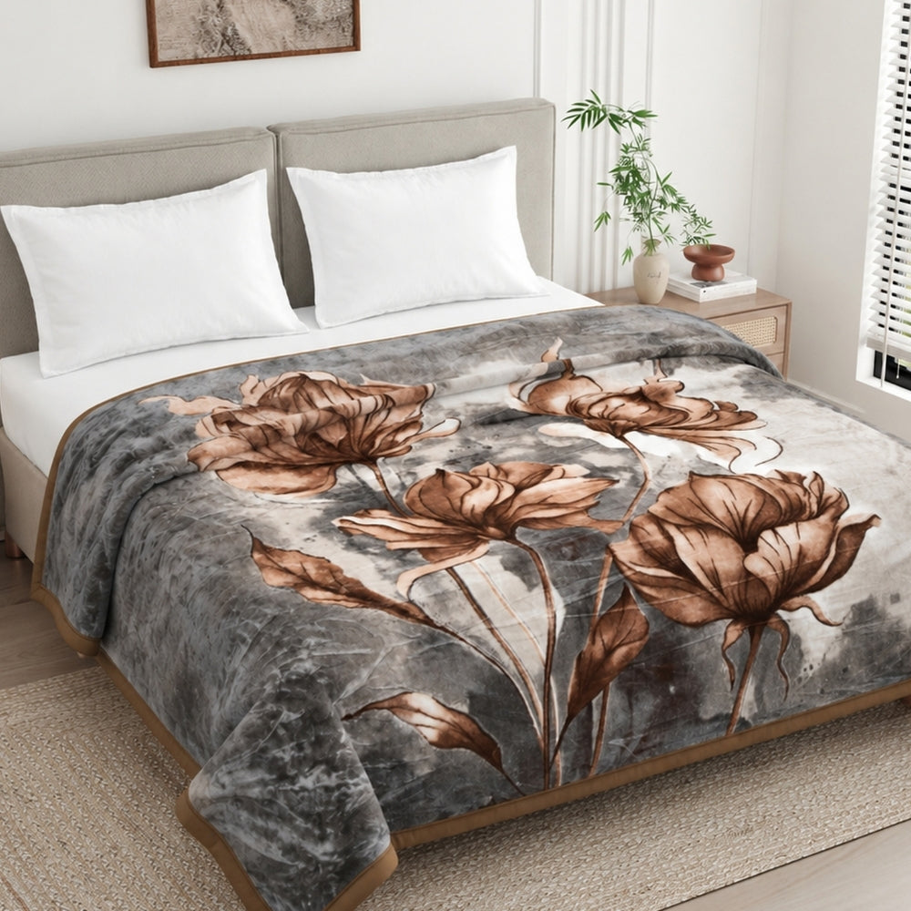 Soft Embrace Cloudy Printed Blanket, Snowflake Garden