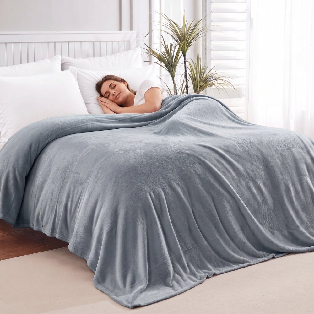 Soft Embrace Cozy Winter Flannel Blanket, Grey - Flannel Blanket | haus & kinder