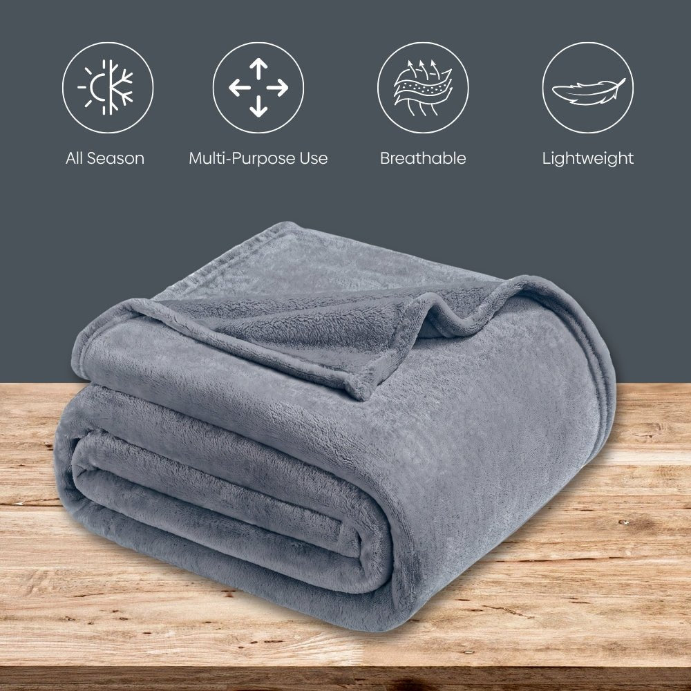 Soft Embrace Cozy Winter Flannel Blanket, Grey - Flannel Blanket | haus & kinder