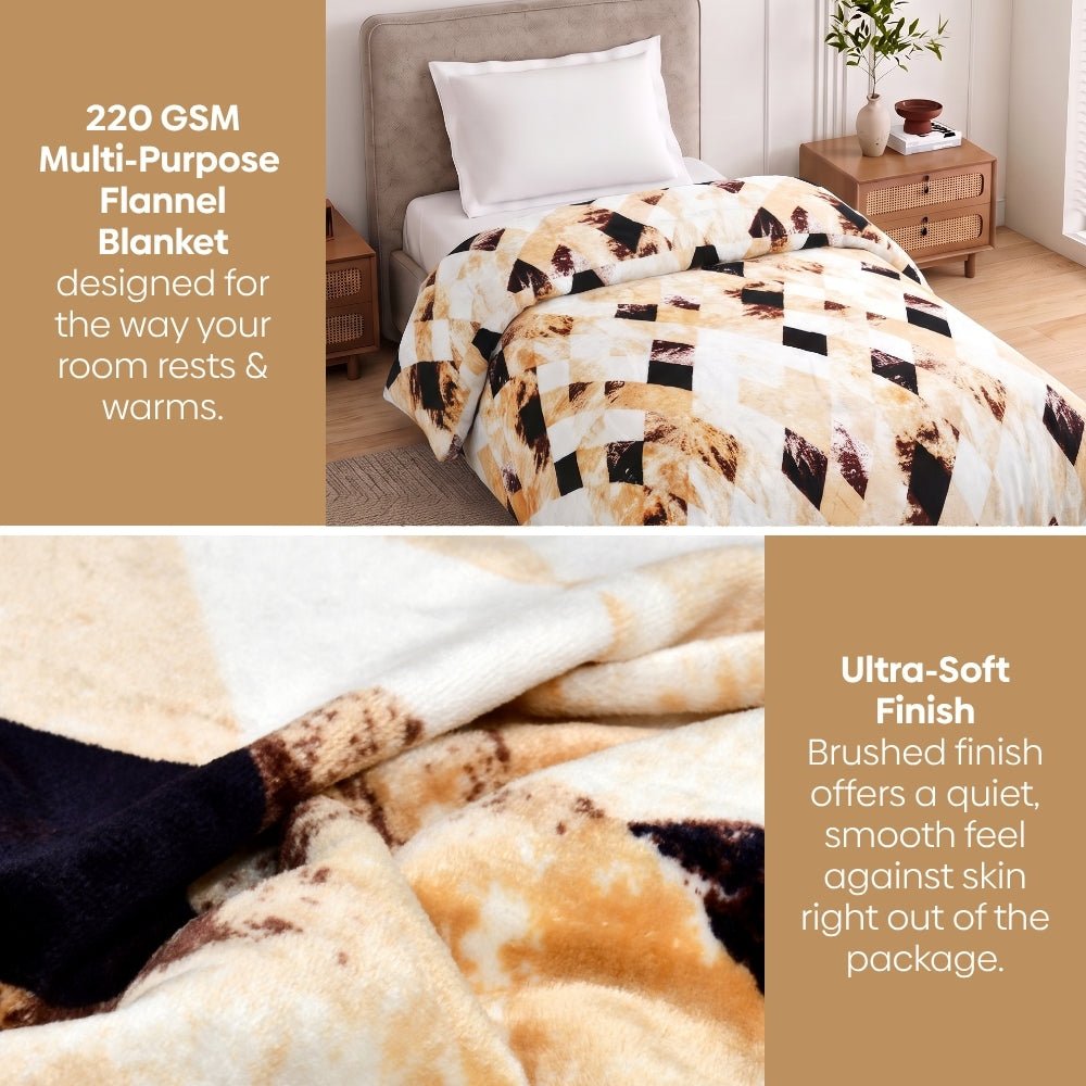 Champagne Mosaic, Cozy Winter Flannel Blanket - Flannel Blanket | haus & kinder