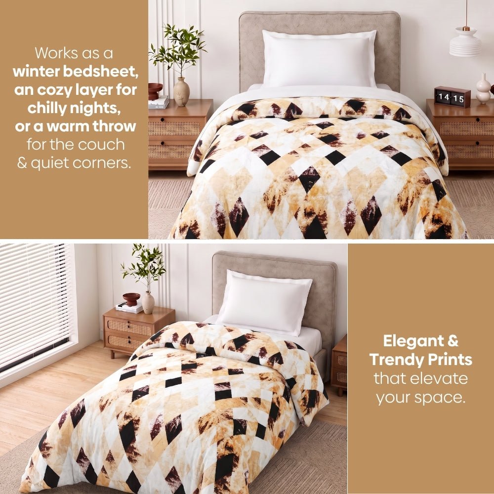 Champagne Mosaic, Cozy Winter Flannel Blanket - Flannel Blanket | haus & kinder