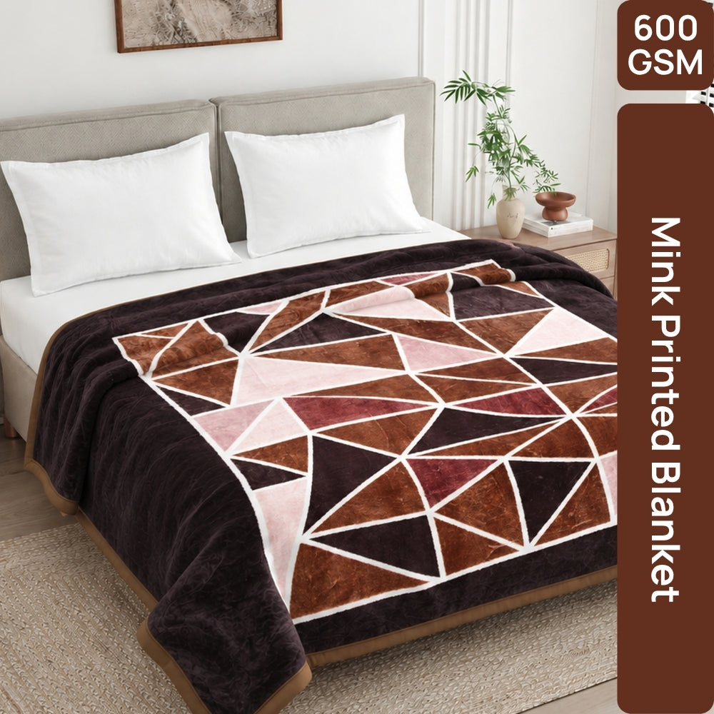 Soft Embrace Mink Printed Blanket, Velvet Mosaic