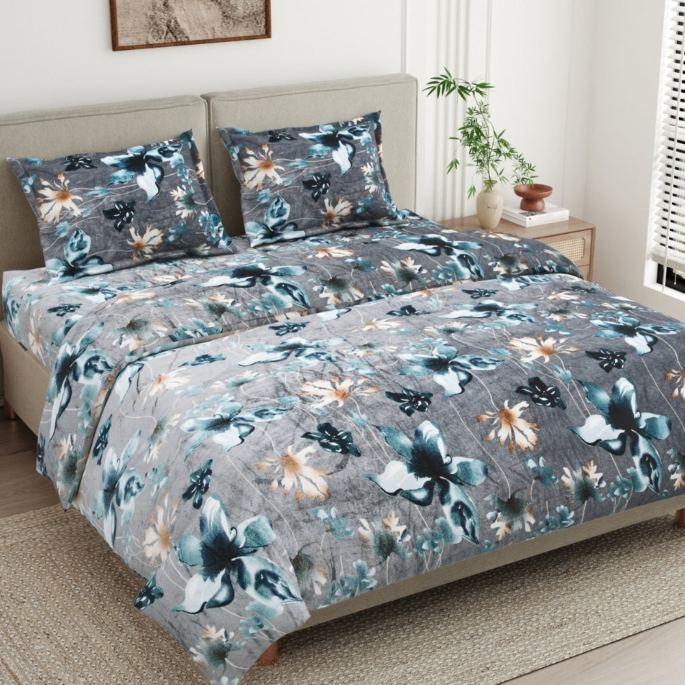 Soft Embrace Winter Bedsheet, Silver Meadow