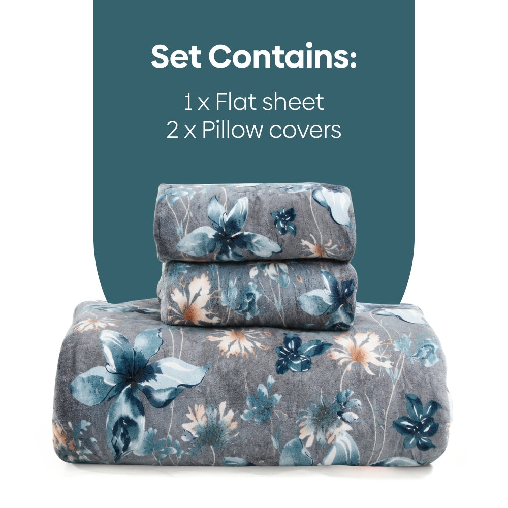 Soft Embrace Winter Bedsheet, Silver Meadow