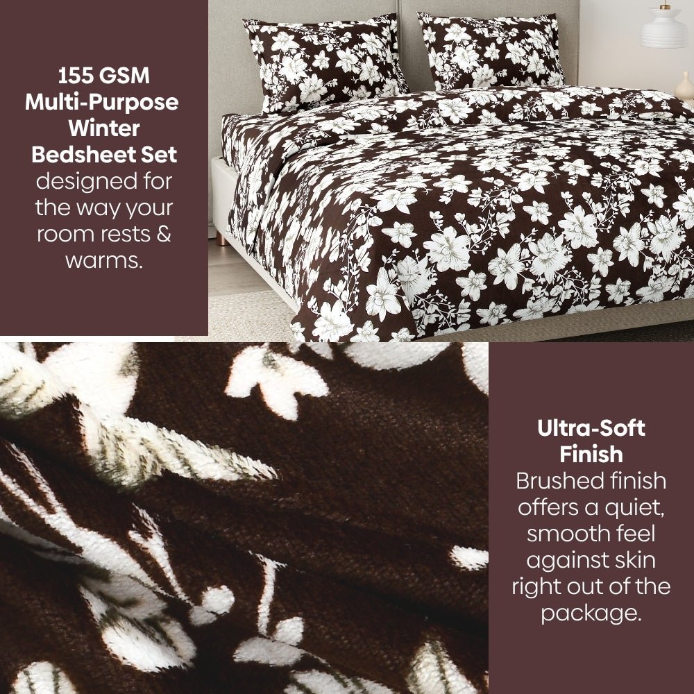 Soft Embrace Winter Bedsheet, Vintage Bloom - Winter Bedsheet | haus & kinder