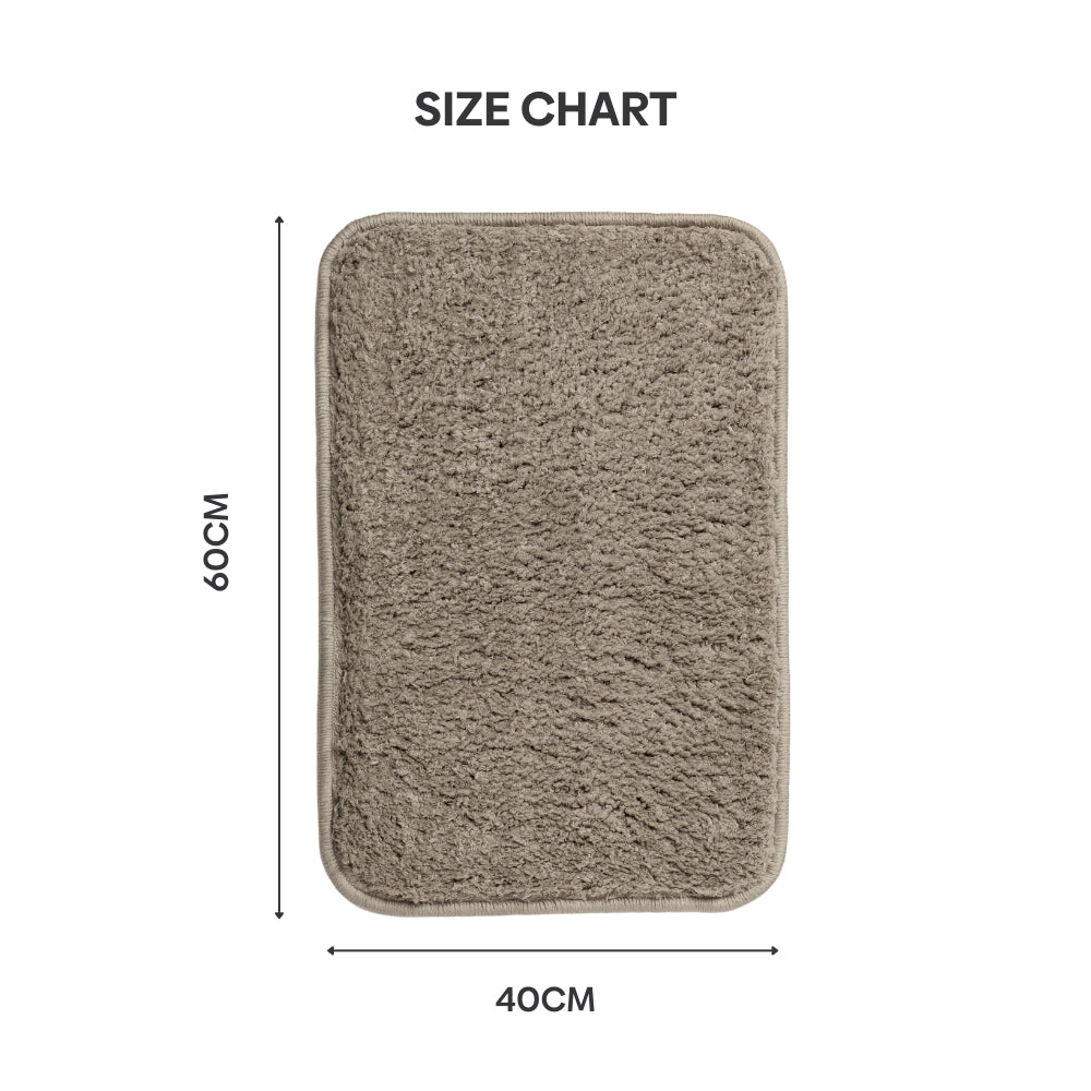 Plush Microfiber Solid Bathmat, Beige