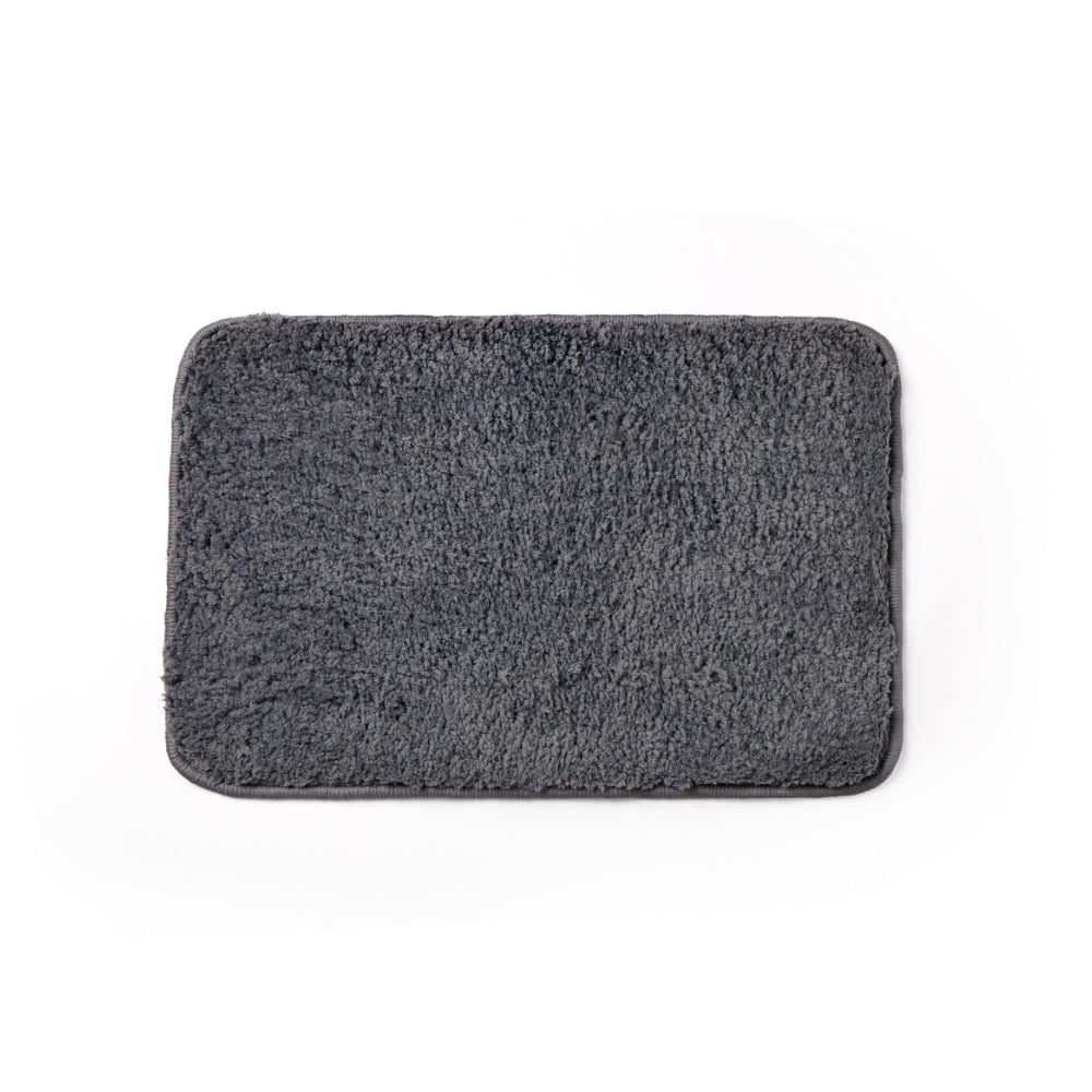 Plush Microfiber Solid Bathmat, Grey