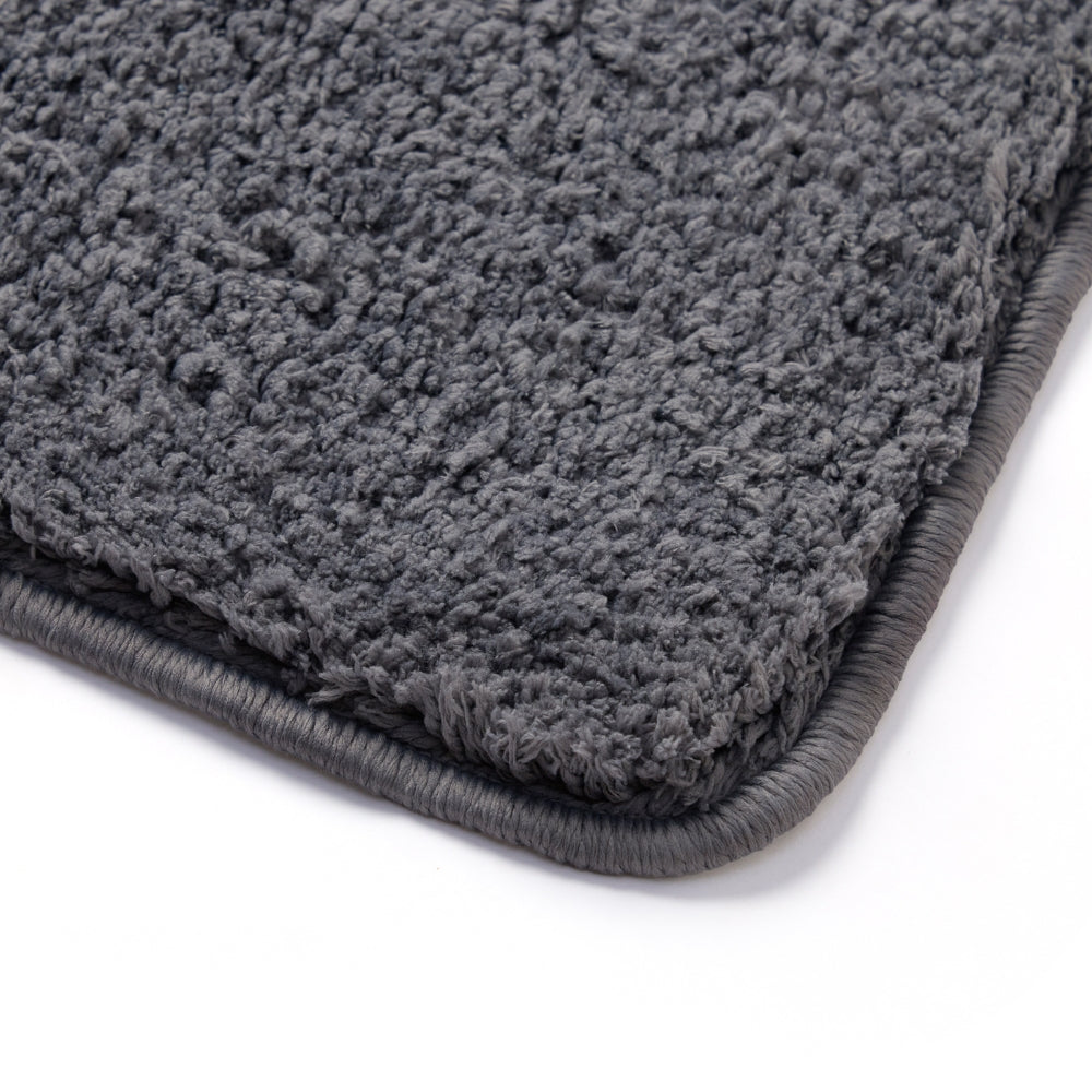 Plush Microfiber Solid Bathmat, Grey