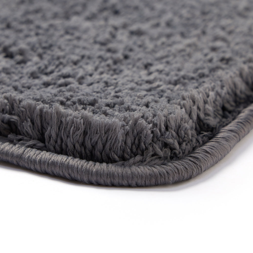 Plush Microfiber Solid Bathmat, Grey