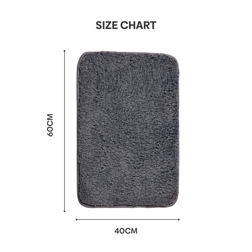 Plush Microfiber Solid Bathmat, Grey