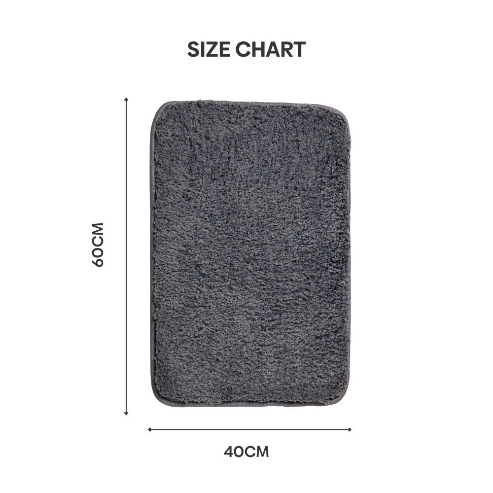 Plush Microfiber Solid Bathmat, Grey - Bathmat | haus & kinder