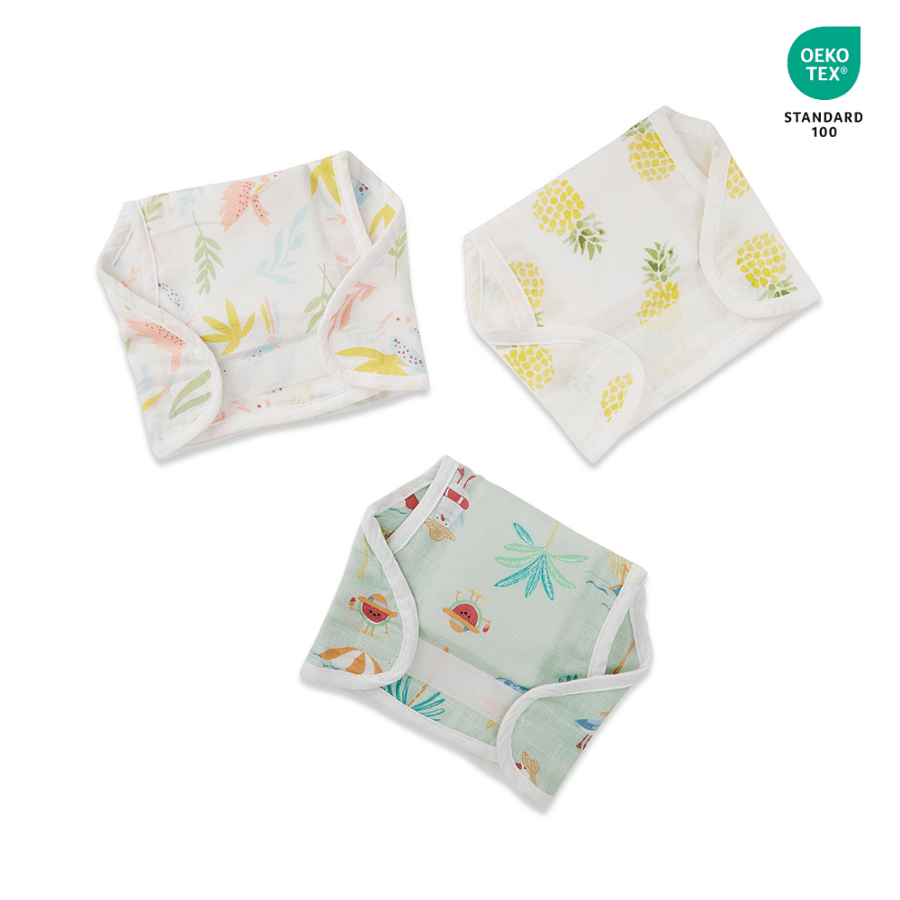 Tropical Twist 100% Cotton Pack of 3 Nappies - Baby Essentials | haus & kinder