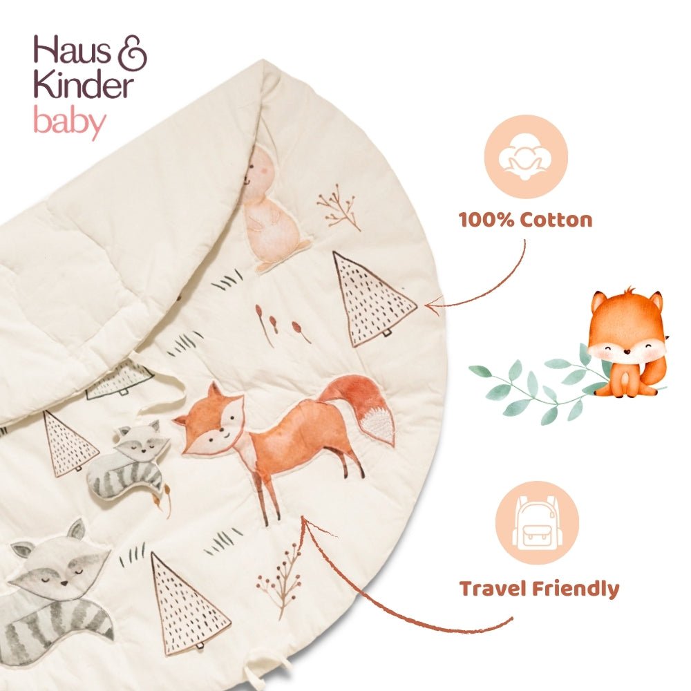 Woodland Animals Baby Activity Mat with Animal Rattles - Play Mat | haus & kinder