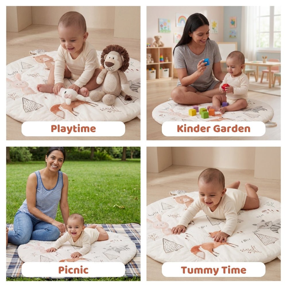Woodland Animals Baby Activity Mat with Animal Rattles - Play Mat | haus & kinder