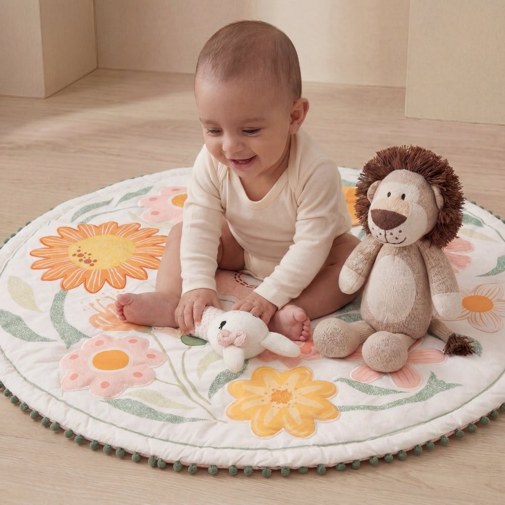 Buttercup Bloom 100% Cotton poplin Baby Activity Mat 0- 2 years - Play Mat | haus & kinder