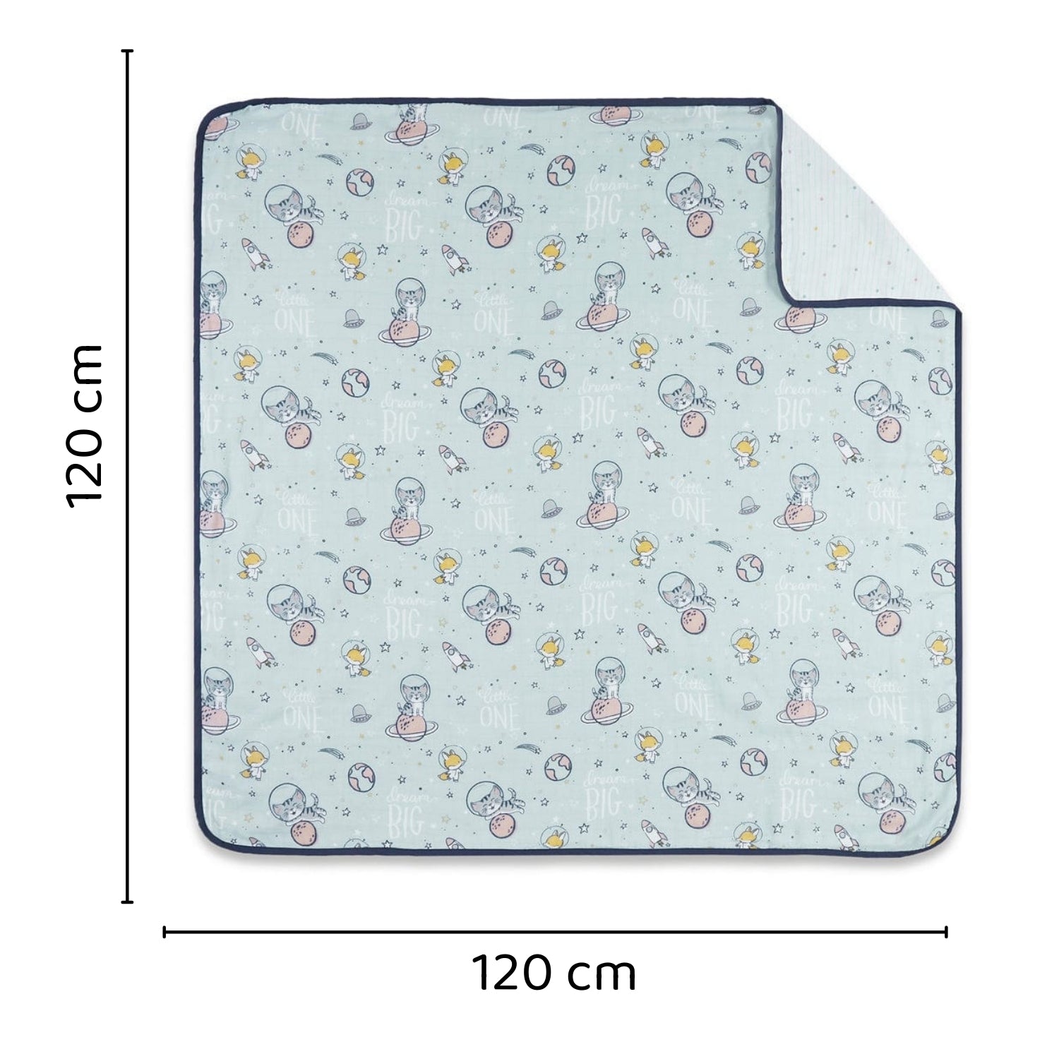 Spacewalk 100% Cotton Muslin Reversible Blanket for New Born Baby| 0-2 Years