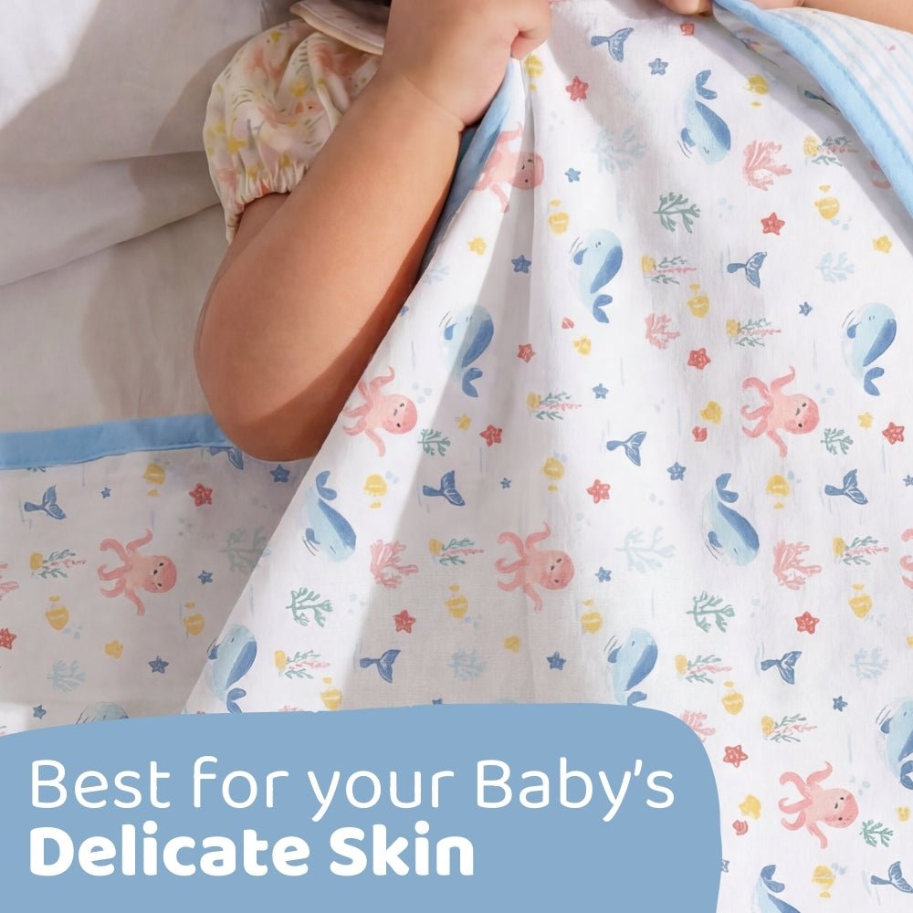 Vitamin Sea 100% Cotton Muslin Reversible Blanket for New Born Baby - Blanket | haus & kinder