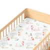 100% Cotton Fitted Crib Sheet, Scarlet in garden