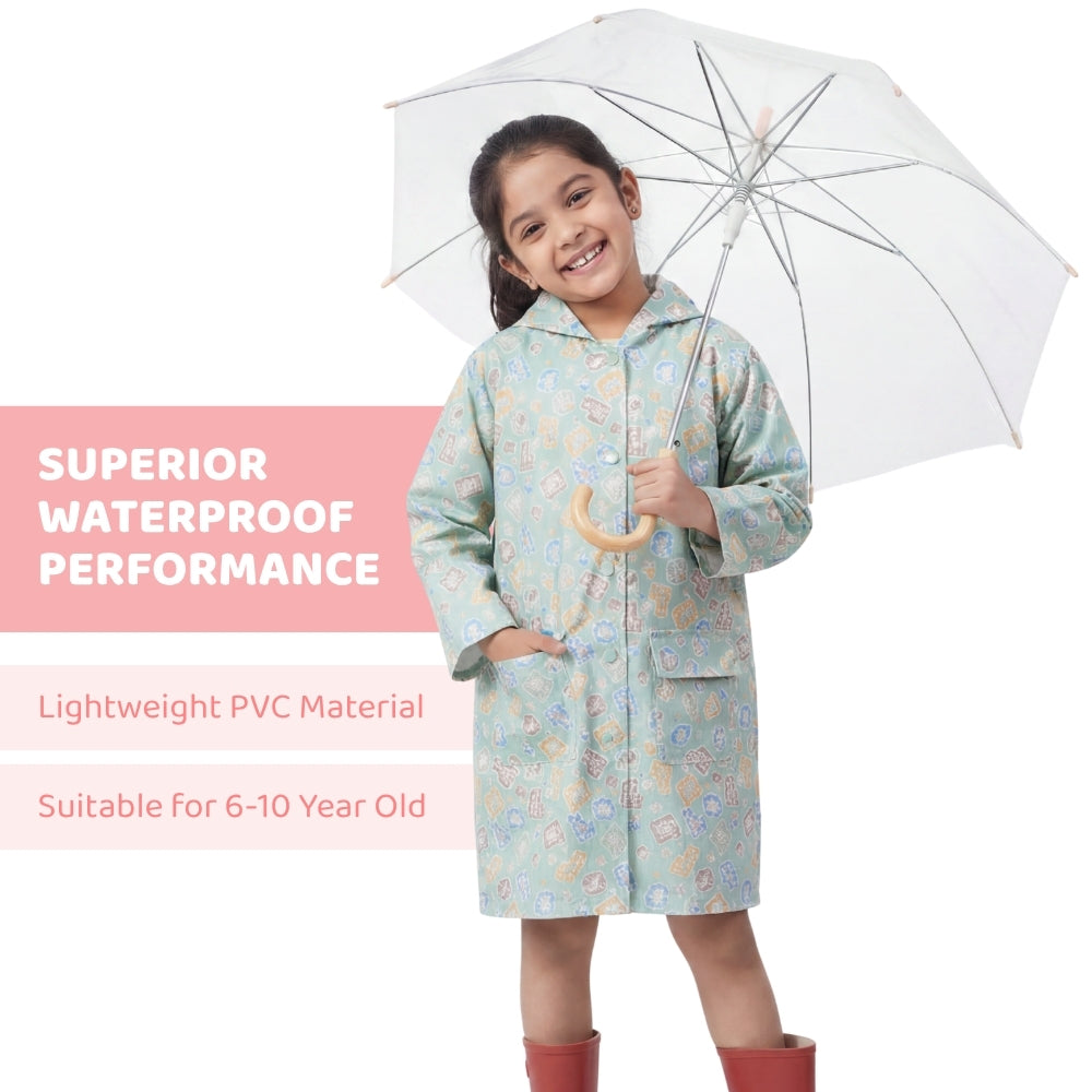 Polka Puddle Raincoat With a Hood (10-14Yr)