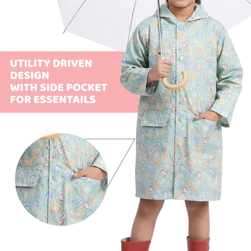 Polka Puddle Raincoat With a Hood (10-14Yr)