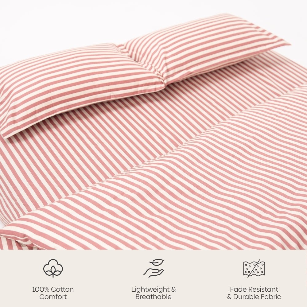 Akatsuchi Stripe 100% Cotton Double Bedsheet, 186TC - Double Size | haus & kinder