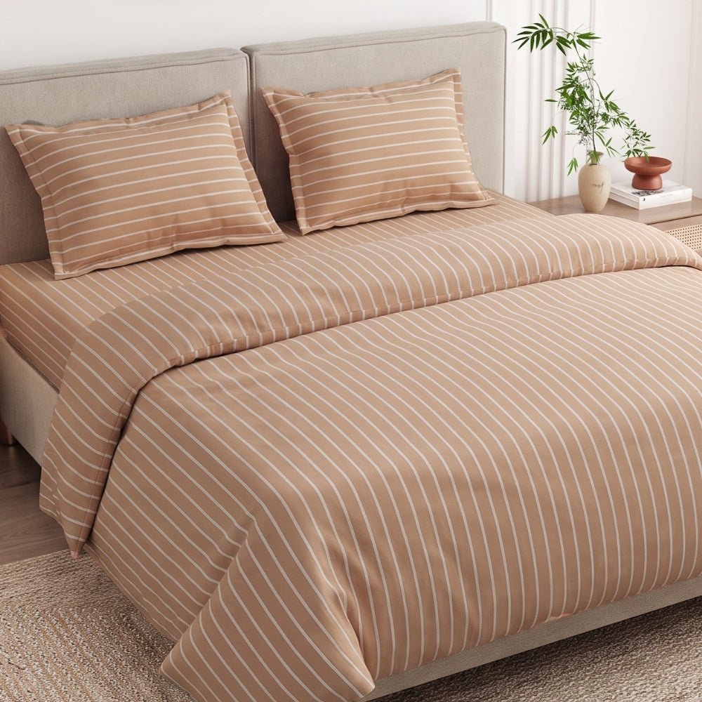 Kohaku Stripe, 100% Cotton King Size Bedsheet, 186 TC - King Size | haus & kinder