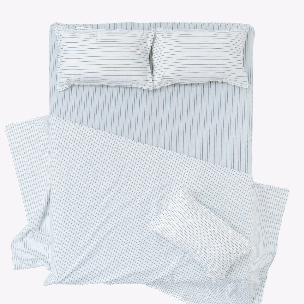 Ruri Stripe 100% Cotton Double Bedsheet, 186TC - Double Size | haus & kinder