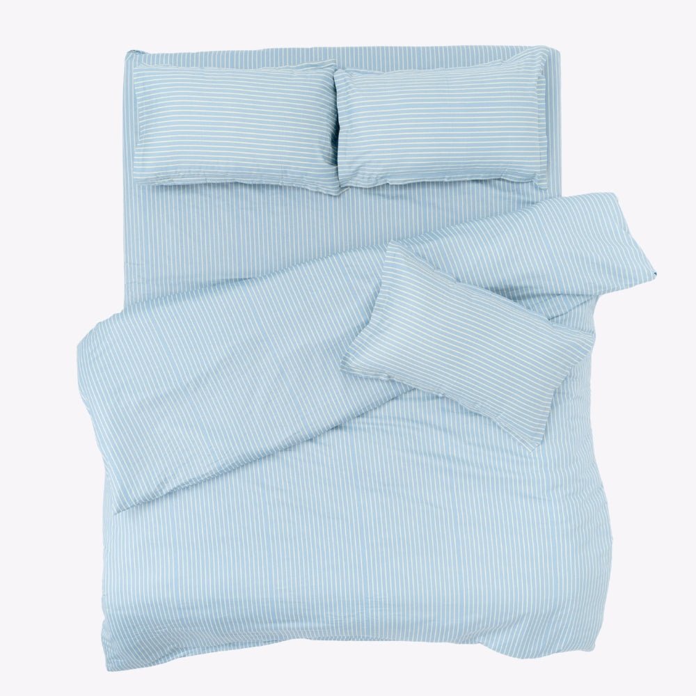 Seiran Stripe 100% Cotton Double Bedsheet, 186TC - Double Size | haus & kinder