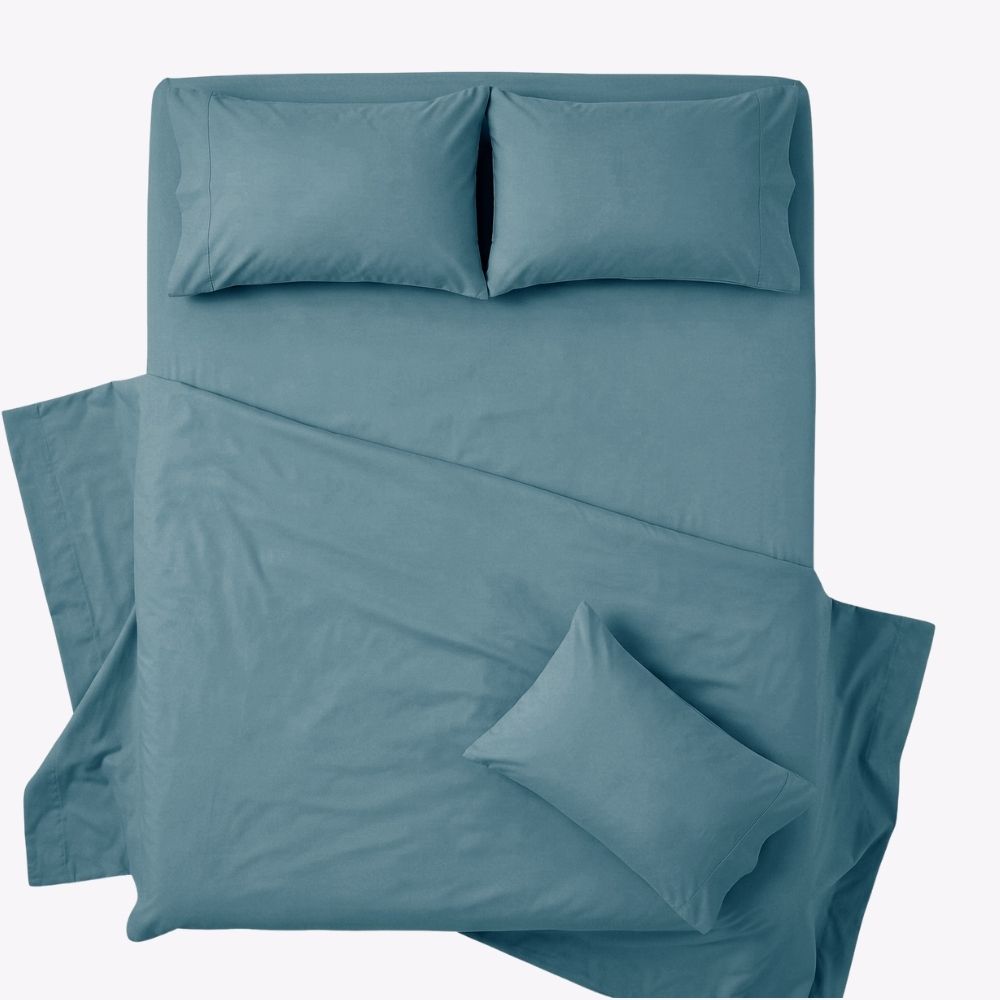 Seiji 100% Cotton Solid Double Bedsheet, 186TC