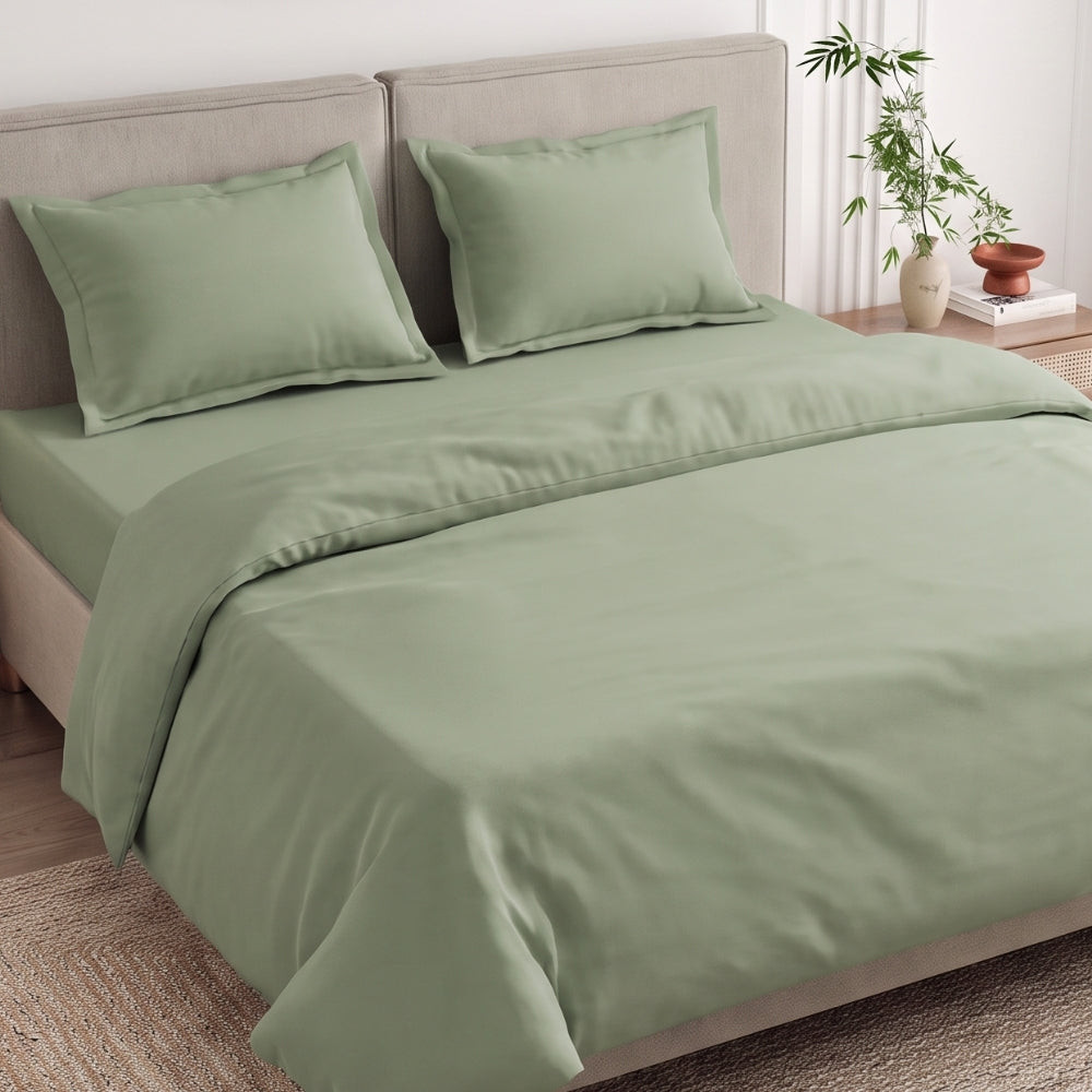 Hisui 100% Cotton Solid Double Bedsheet, 186TC