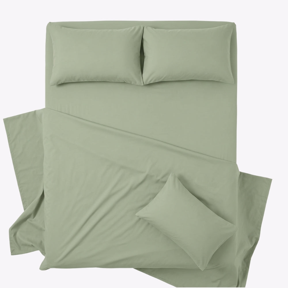 Hisui 100% Cotton Solid Double Bedsheet, 186TC