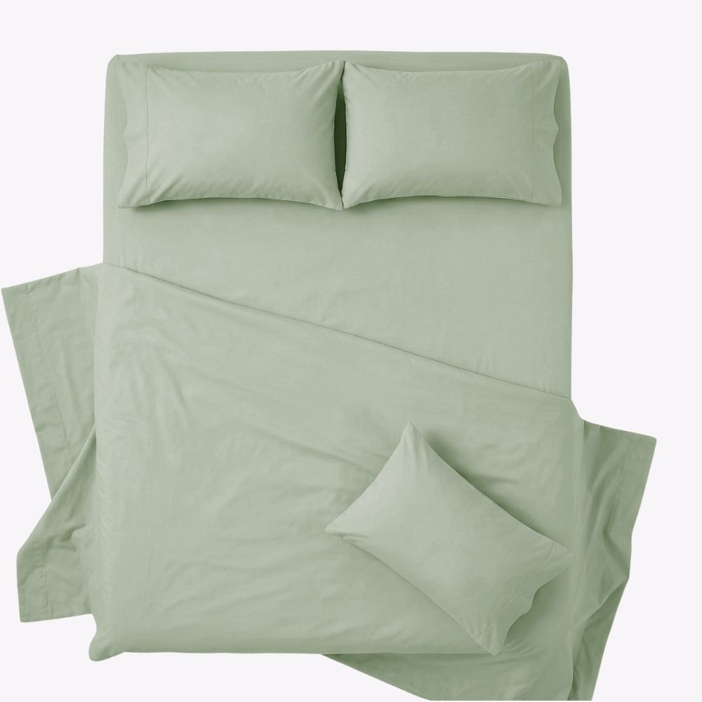 Hisui 100% Cotton Solid King Size Bedsheet, 186 TC