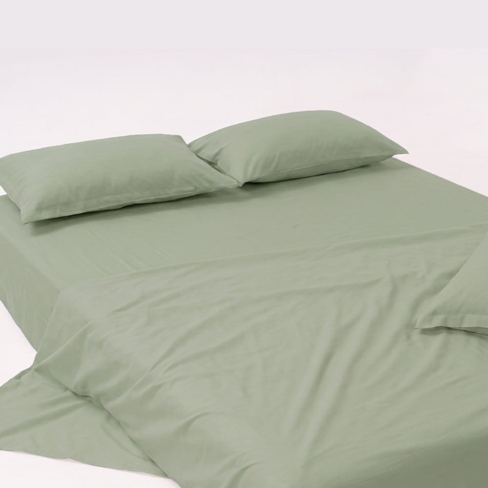Hisui 100% Cotton Solid Double Bedsheet, 186TC