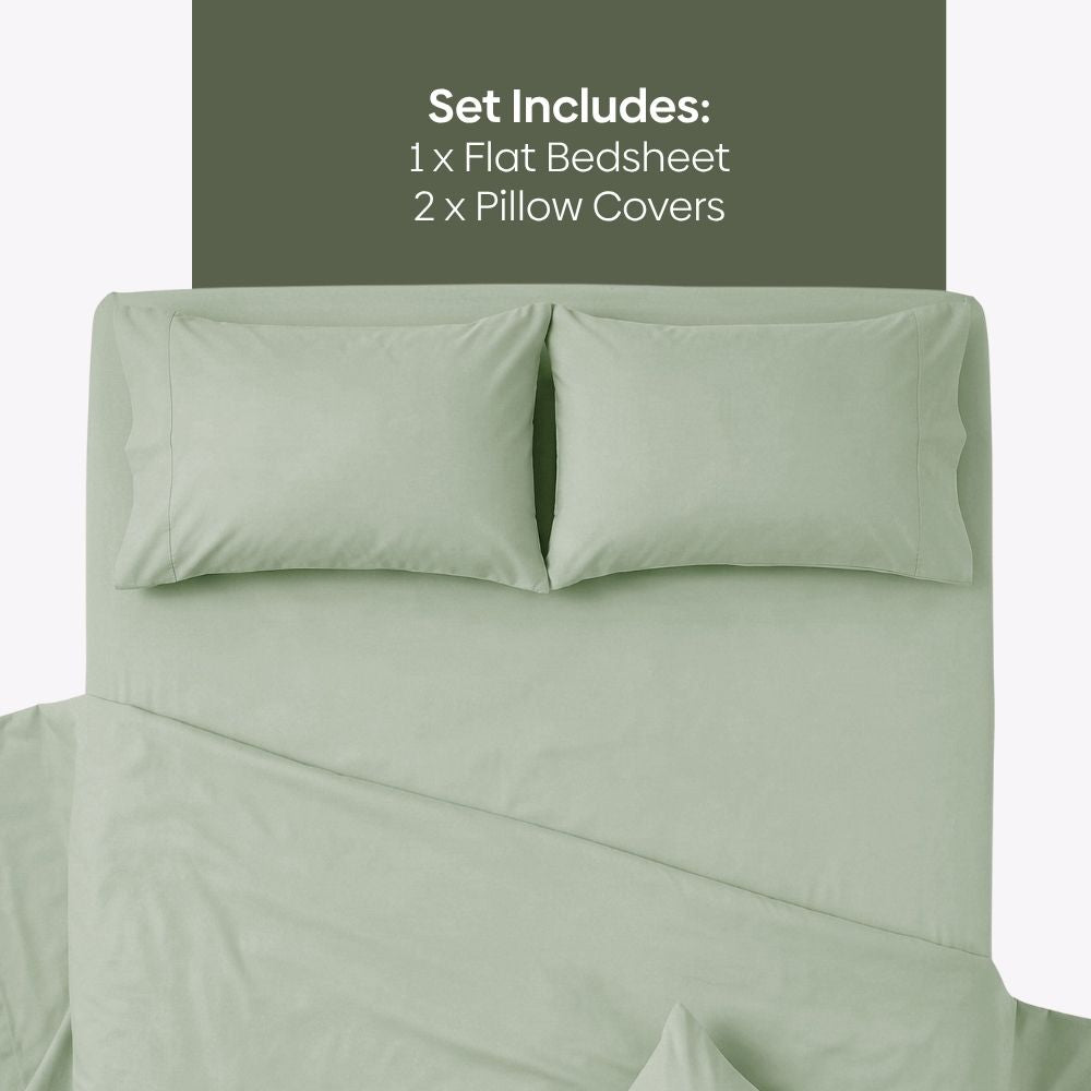 Hisui 100% Cotton Solid King Size Bedsheet, 186 TC